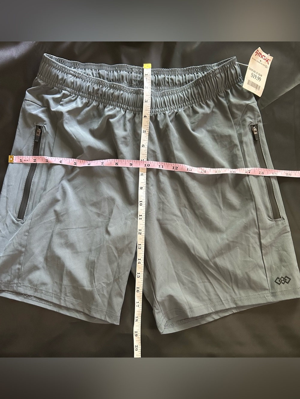 Men's Athletic Slate Gray Quick-Dry Performance Shorts with Zipper Pockets